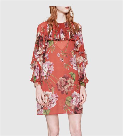 gucci floral dress shirt|gucci pleated dress.